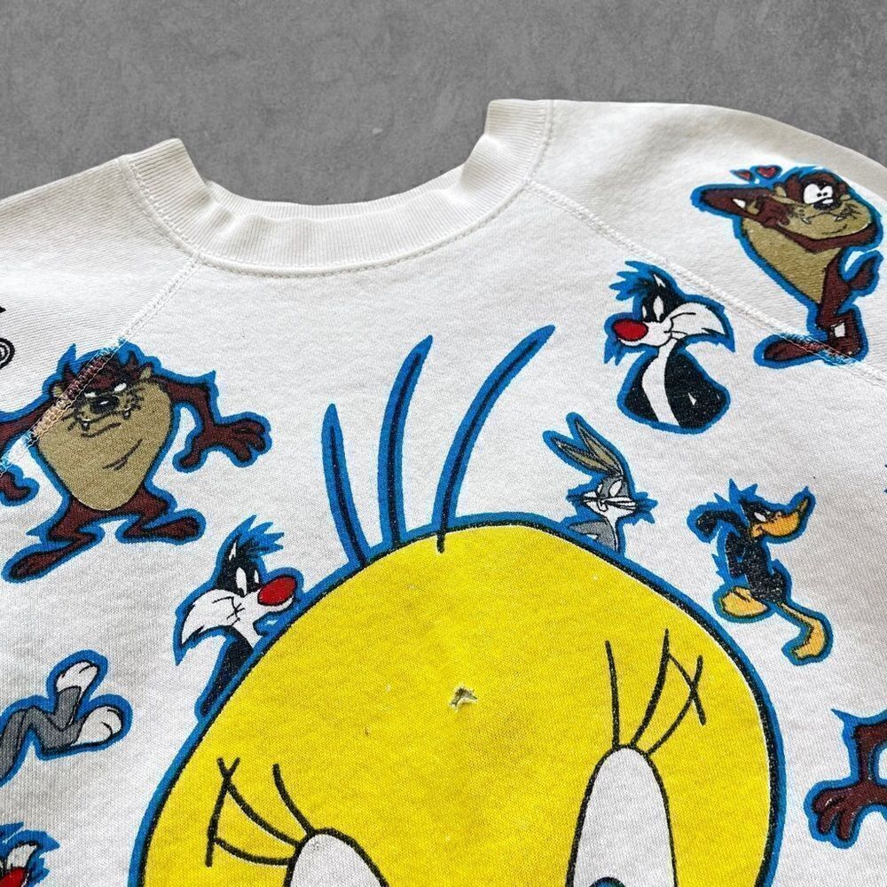 Vtg 1994 Looney Tunes Tweety Bird All Over Print Sweatshirt, Tultex AOP, Freeze - Picture 6 of 9